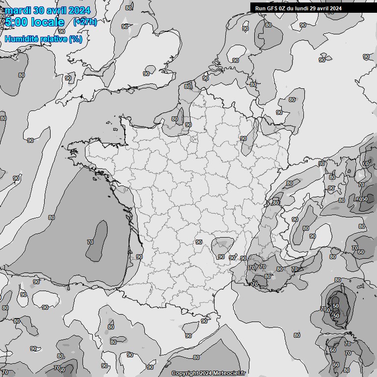 Modele GFS - Carte prvisions 