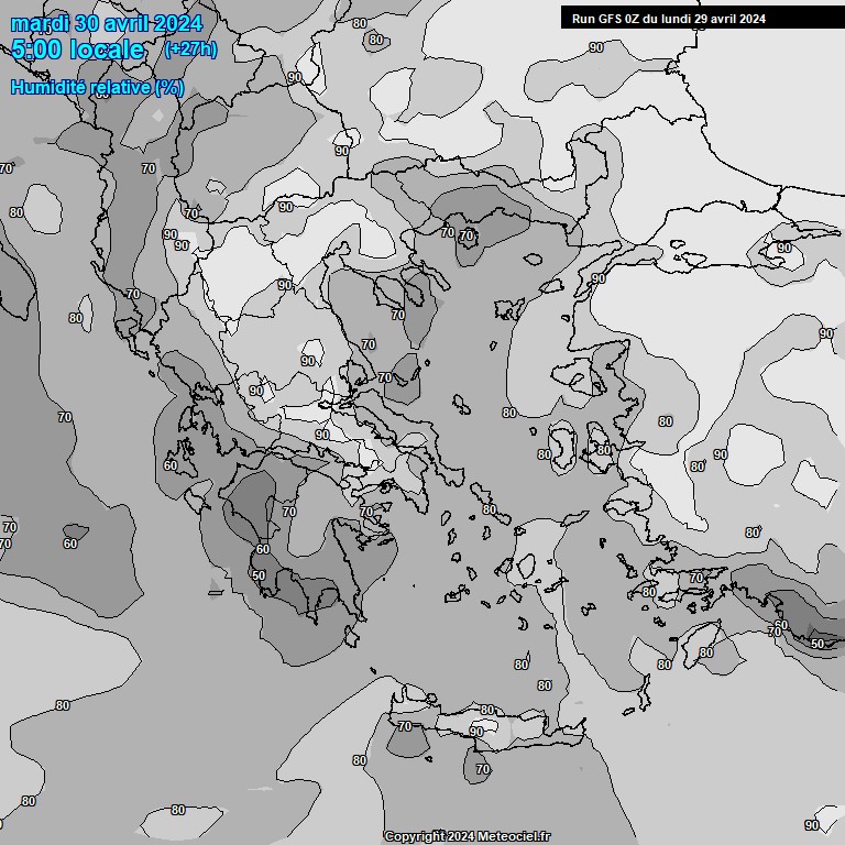 Modele GFS - Carte prvisions 