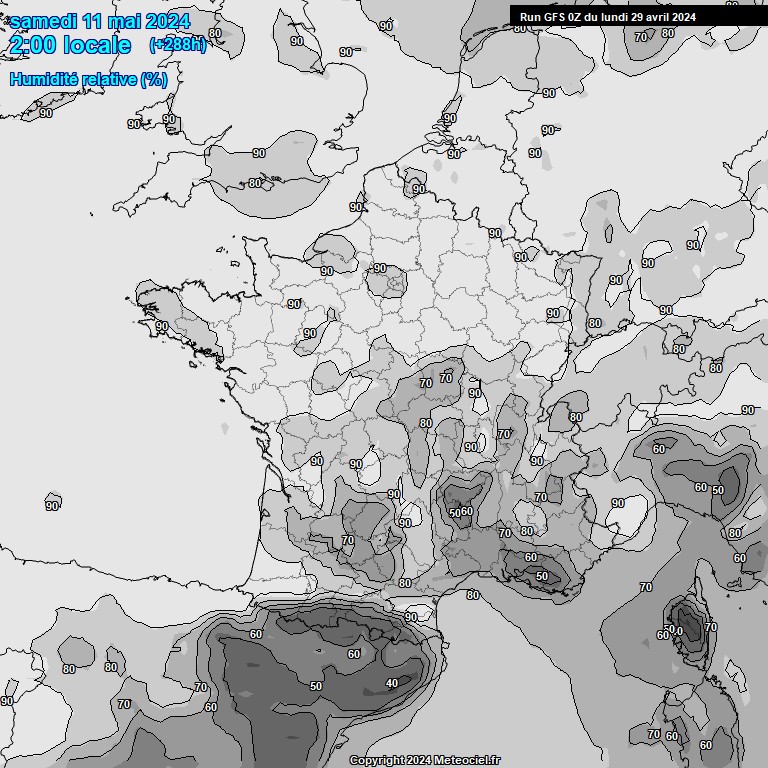 Modele GFS - Carte prvisions 