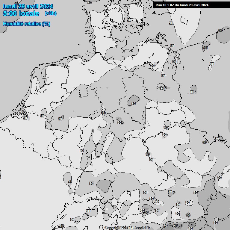 Modele GFS - Carte prvisions 