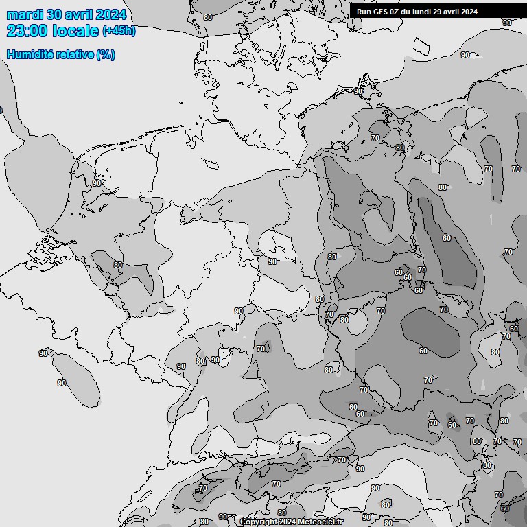 Modele GFS - Carte prvisions 