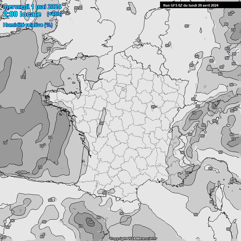 Modele GFS - Carte prvisions 