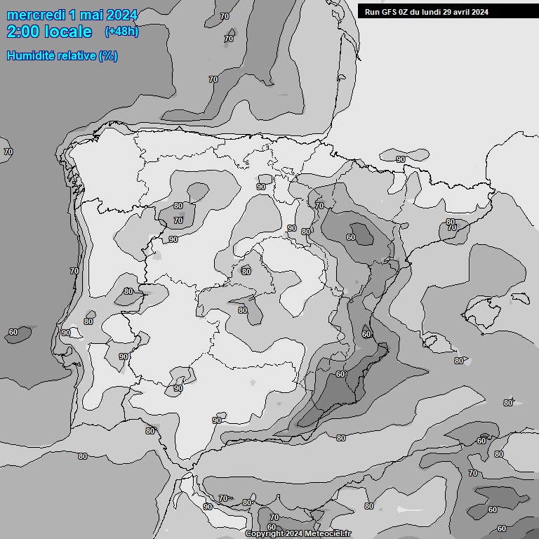 Modele GFS - Carte prvisions 