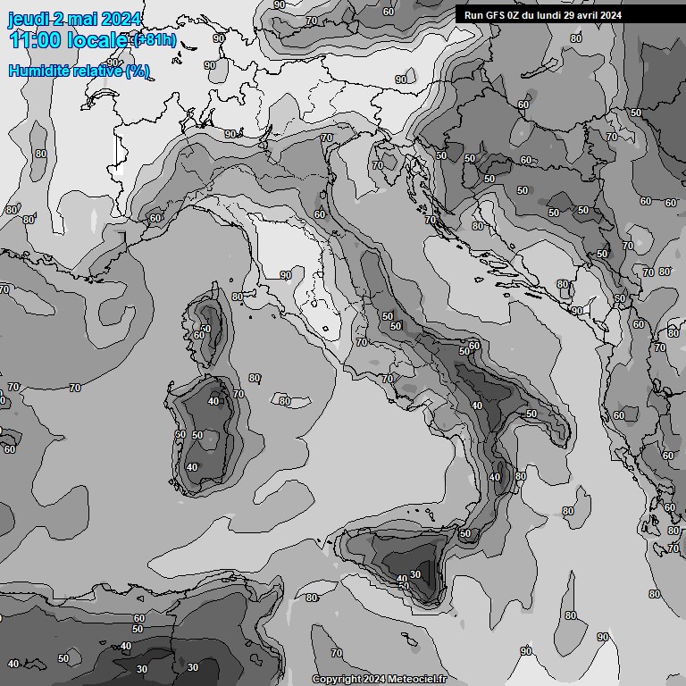 Modele GFS - Carte prvisions 