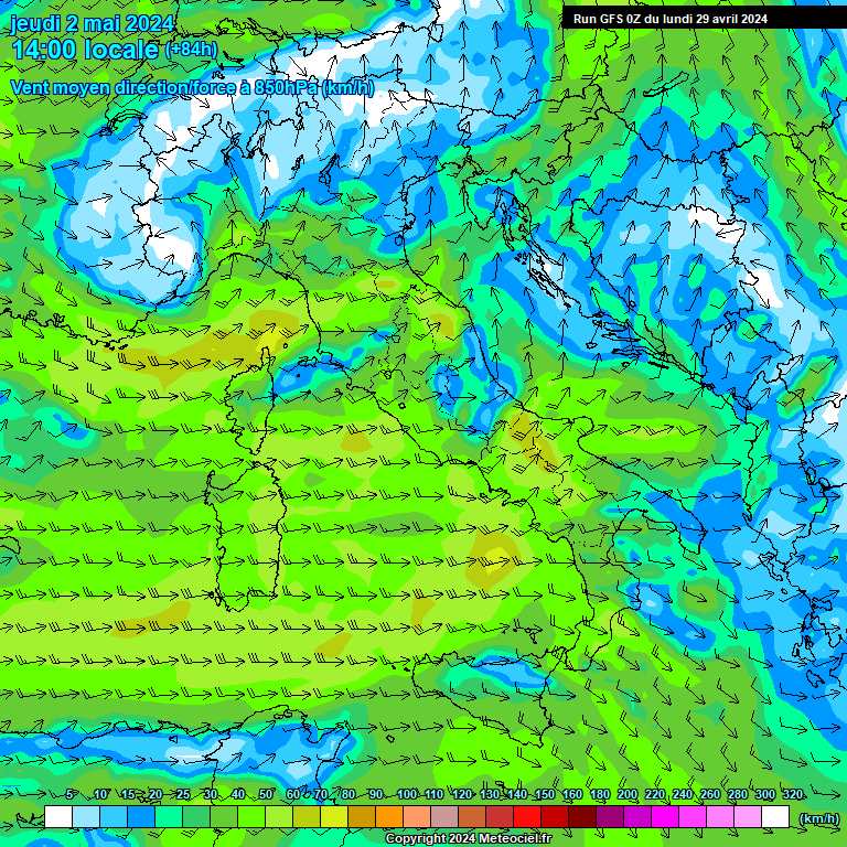 Modele GFS - Carte prvisions 