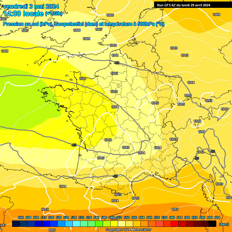 Modele GFS - Carte prvisions 