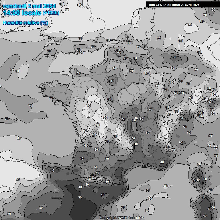 Modele GFS - Carte prvisions 