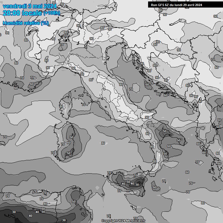 Modele GFS - Carte prvisions 