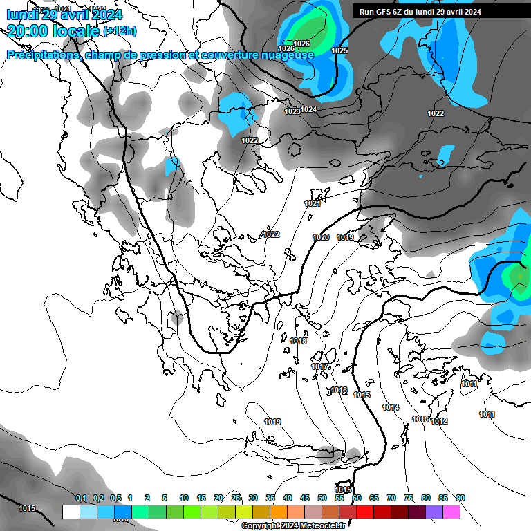 Modele GFS - Carte prvisions 