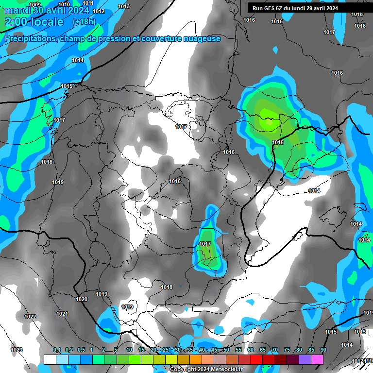 Modele GFS - Carte prvisions 