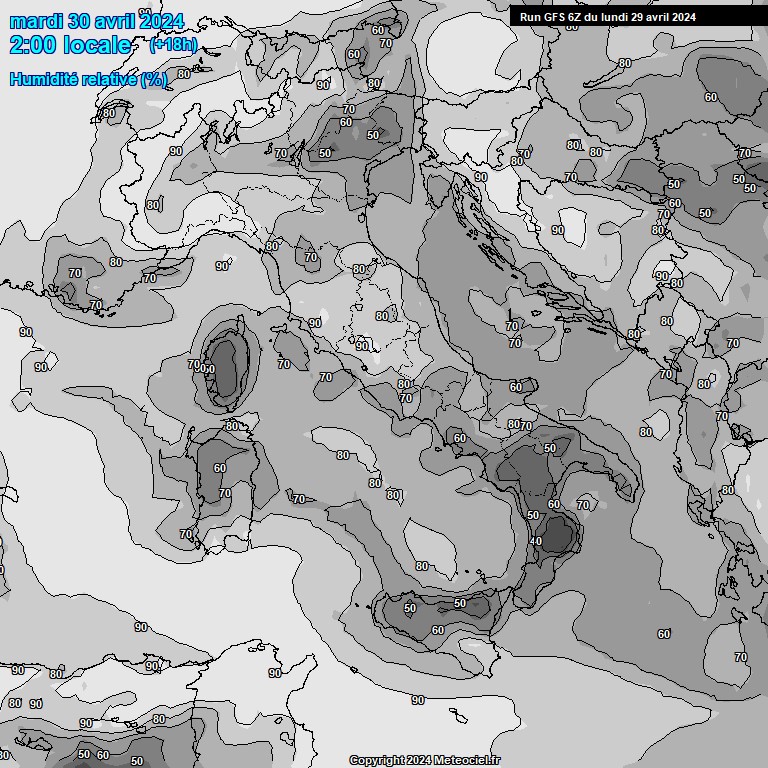 Modele GFS - Carte prvisions 