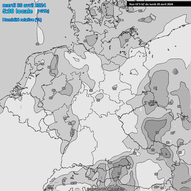 Modele GFS - Carte prvisions 