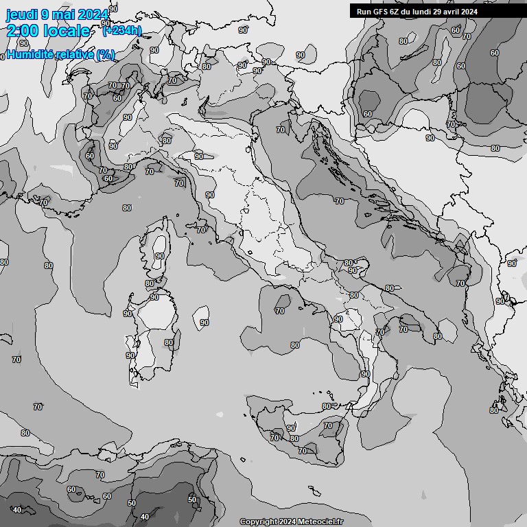 Modele GFS - Carte prvisions 