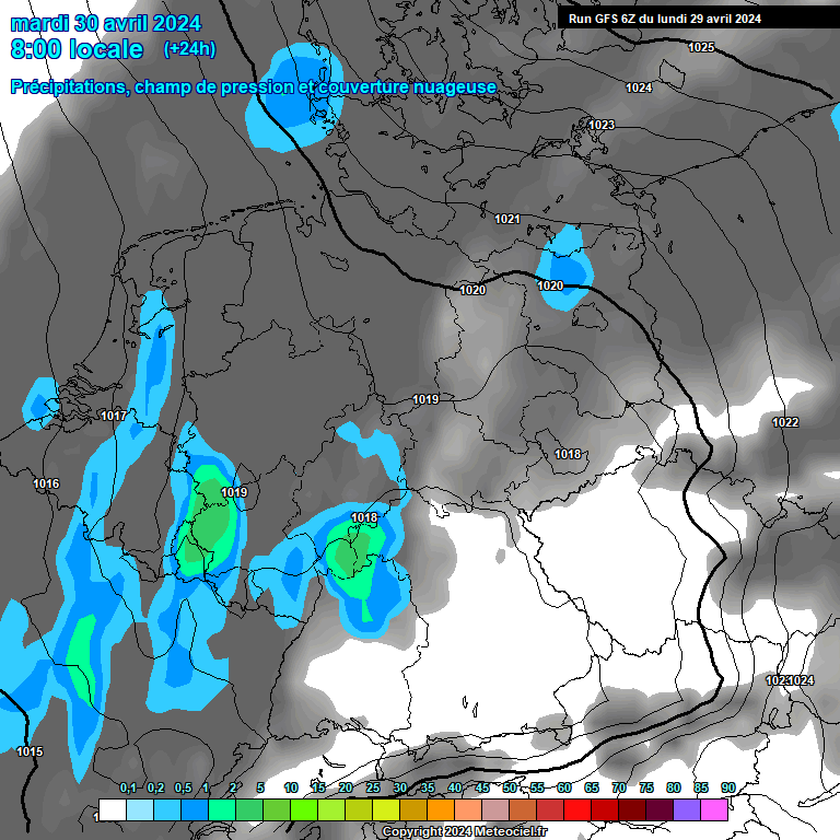 Modele GFS - Carte prvisions 