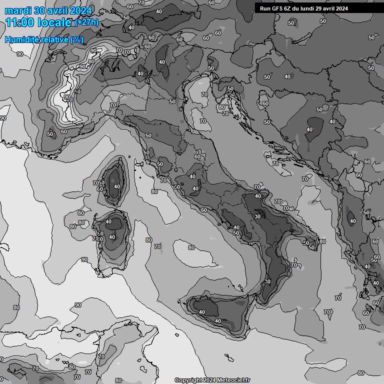 Modele GFS - Carte prvisions 