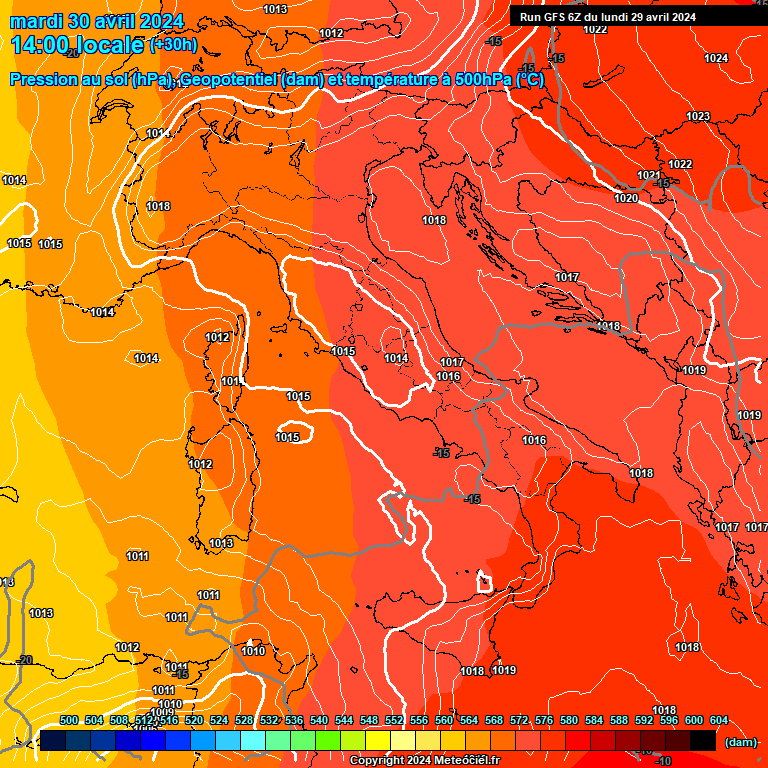 Modele GFS - Carte prvisions 