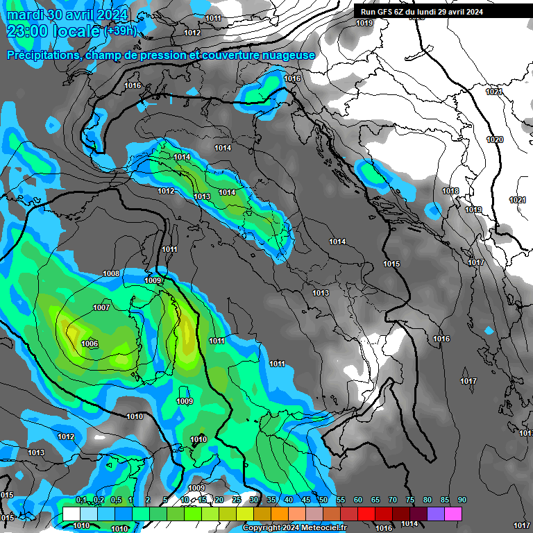 Modele GFS - Carte prvisions 