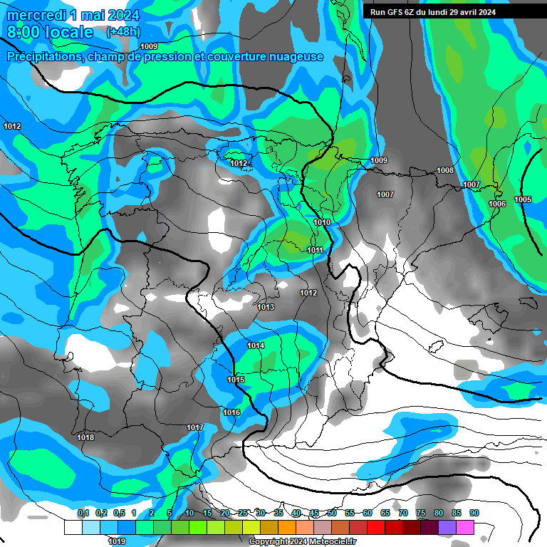 Modele GFS - Carte prvisions 