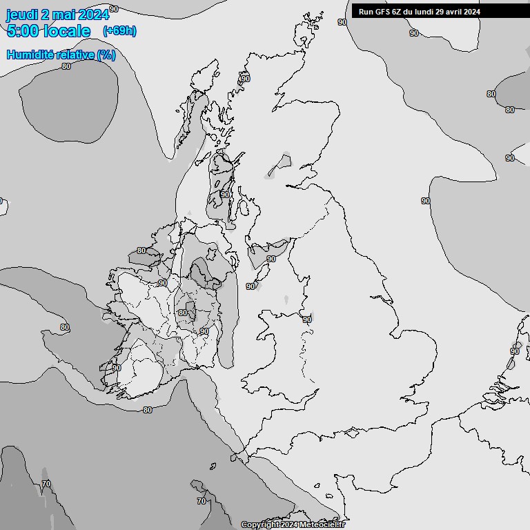 Modele GFS - Carte prvisions 