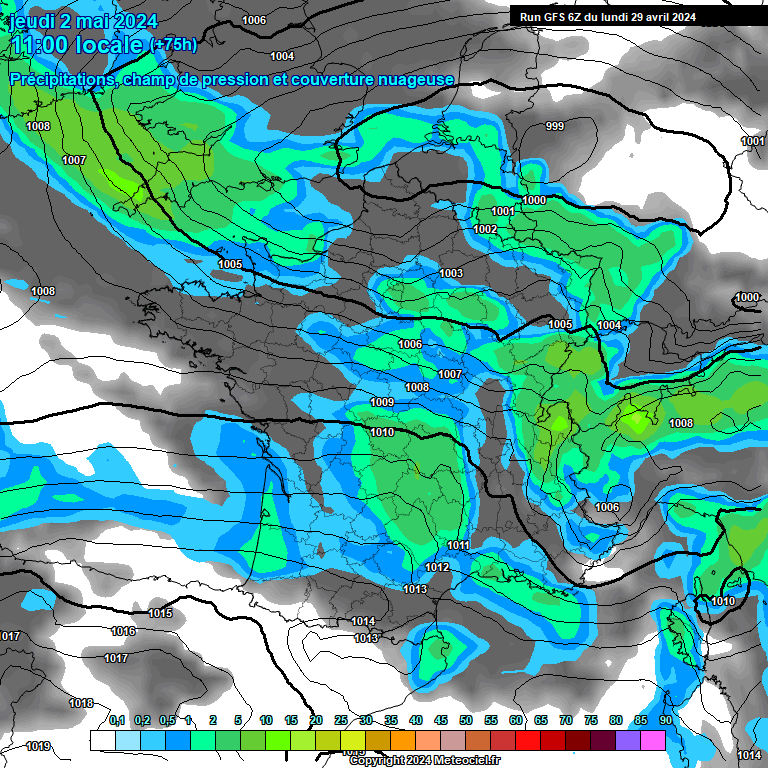 Modele GFS - Carte prvisions 