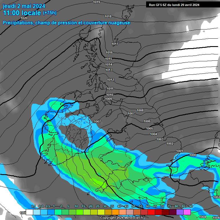 Modele GFS - Carte prvisions 