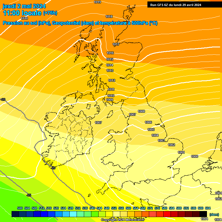 Modele GFS - Carte prvisions 