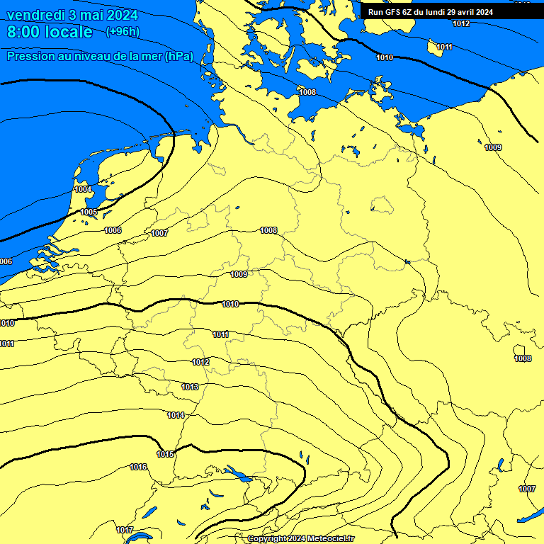 Modele GFS - Carte prvisions 