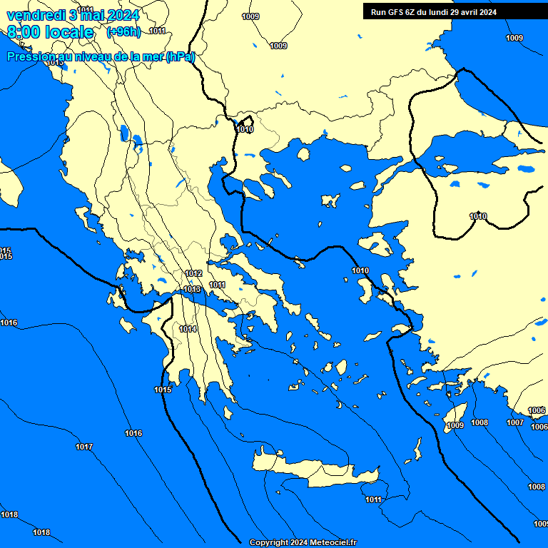 Modele GFS - Carte prvisions 