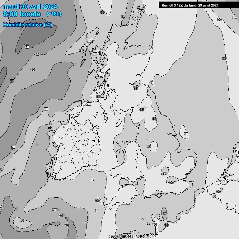 Modele GFS - Carte prvisions 