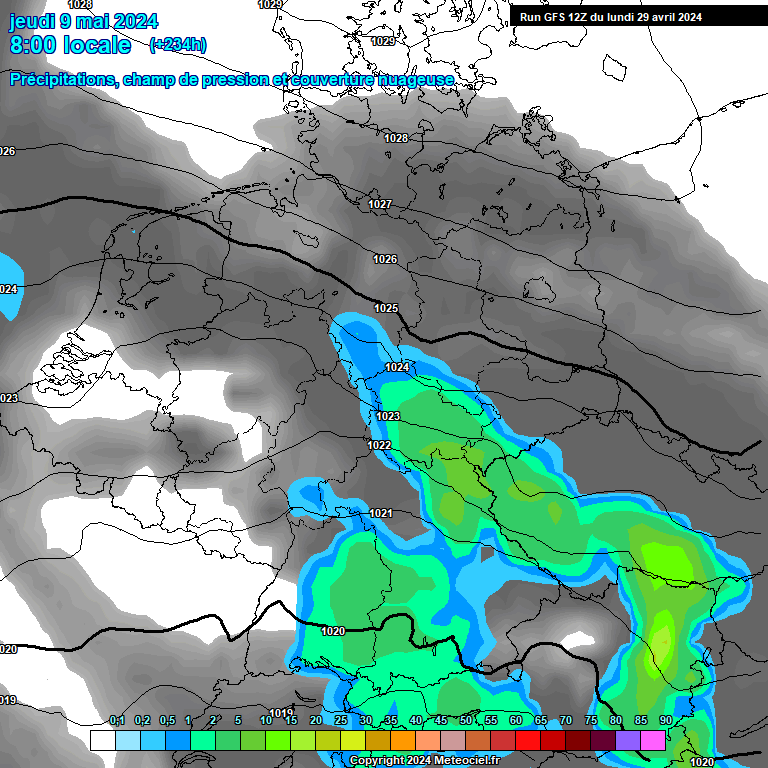 Modele GFS - Carte prvisions 