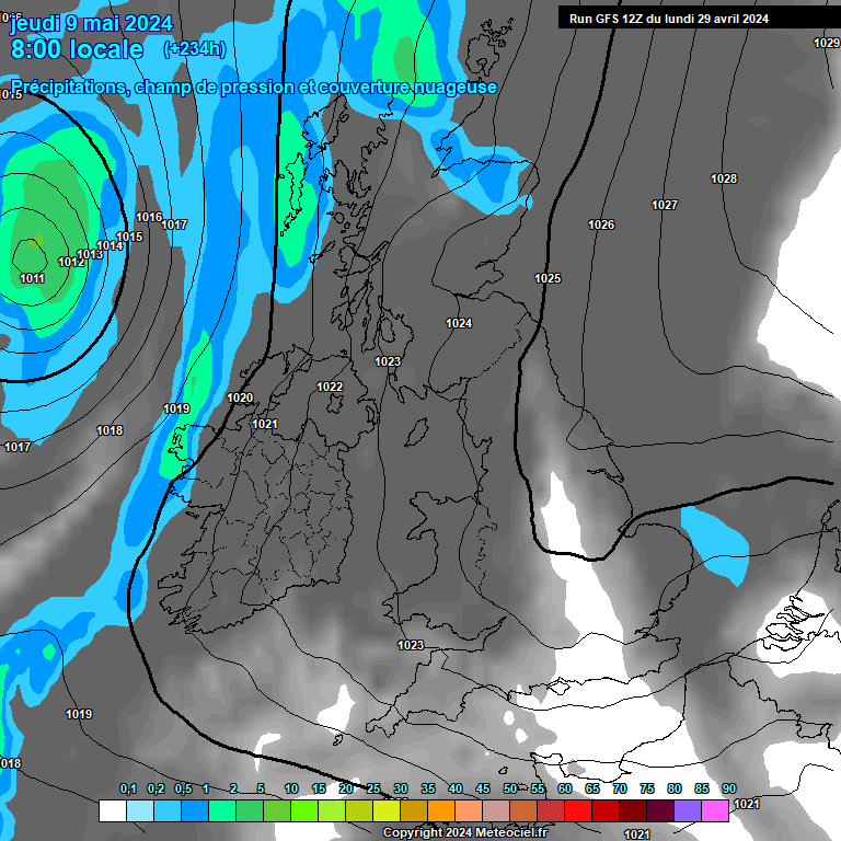 Modele GFS - Carte prvisions 