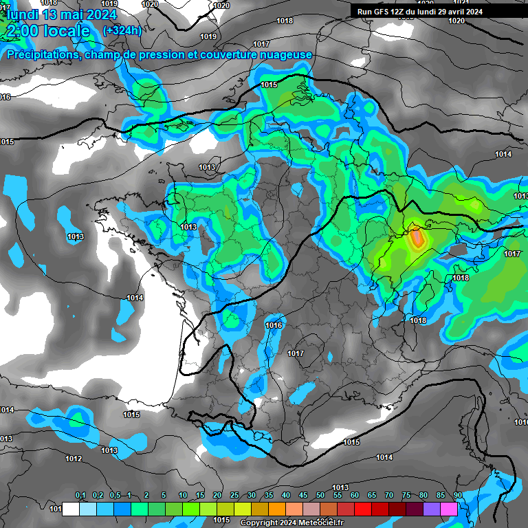 Modele GFS - Carte prvisions 