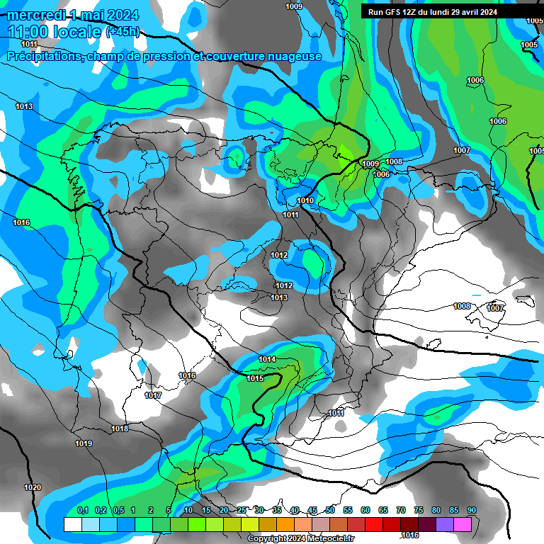 Modele GFS - Carte prvisions 