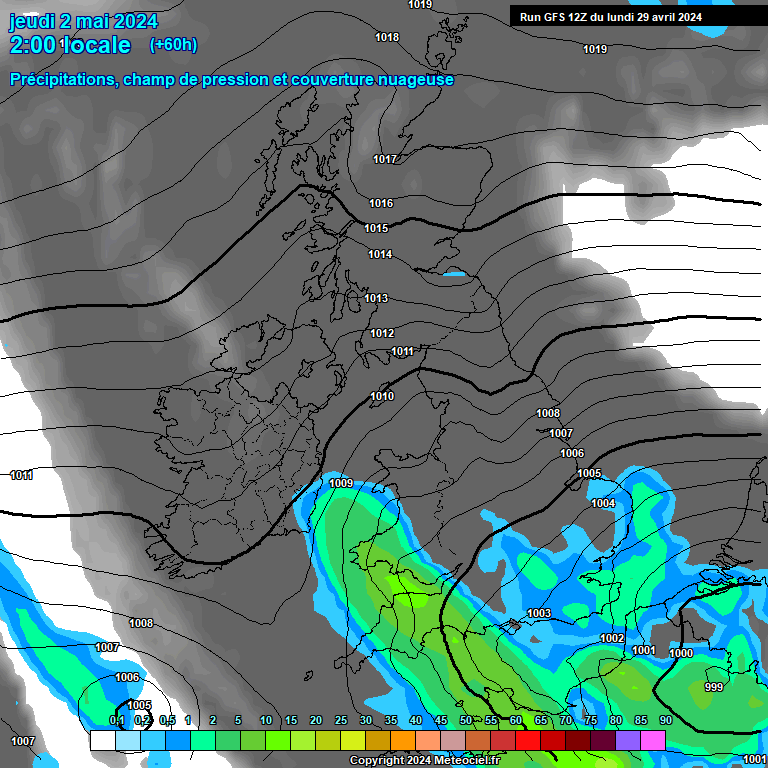 Modele GFS - Carte prvisions 