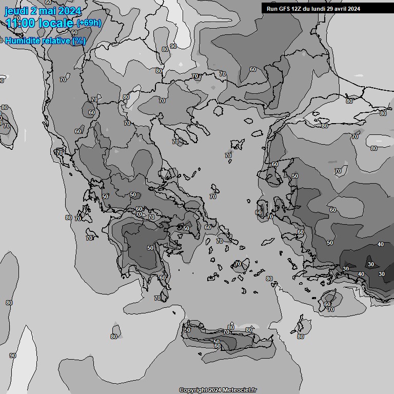 Modele GFS - Carte prvisions 