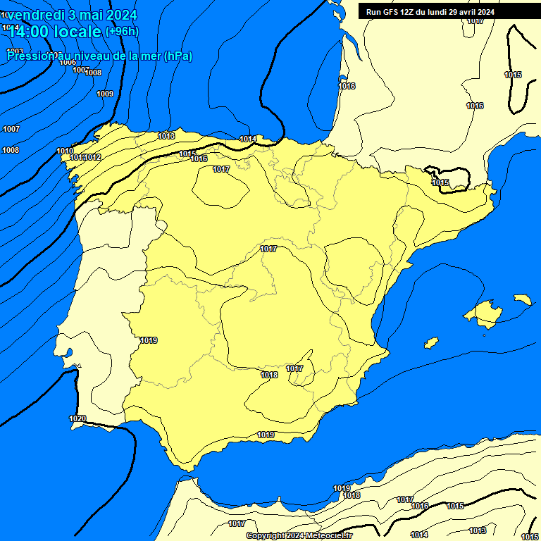 Modele GFS - Carte prvisions 