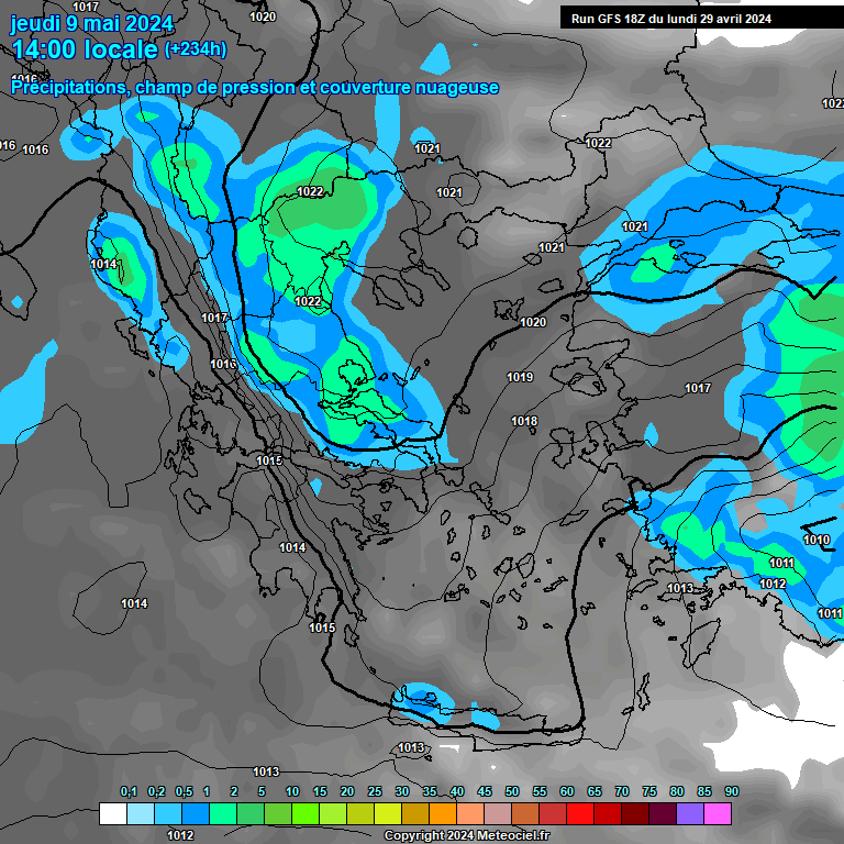 Modele GFS - Carte prvisions 