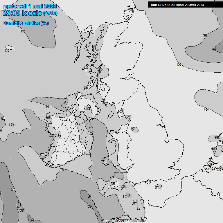 Modele GFS - Carte prvisions 