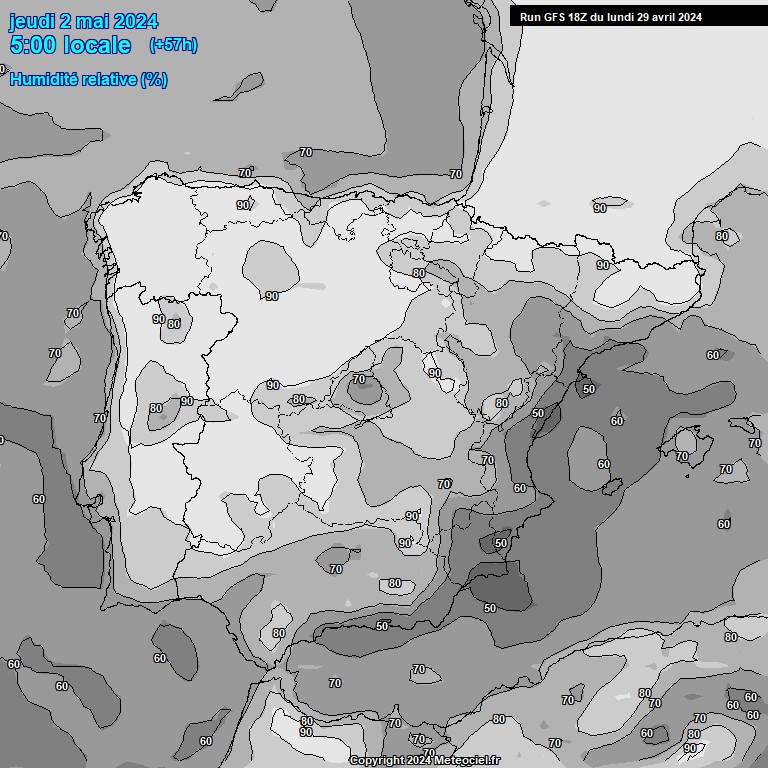 Modele GFS - Carte prvisions 