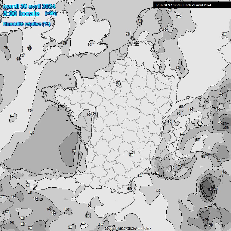 Modele GFS - Carte prvisions 