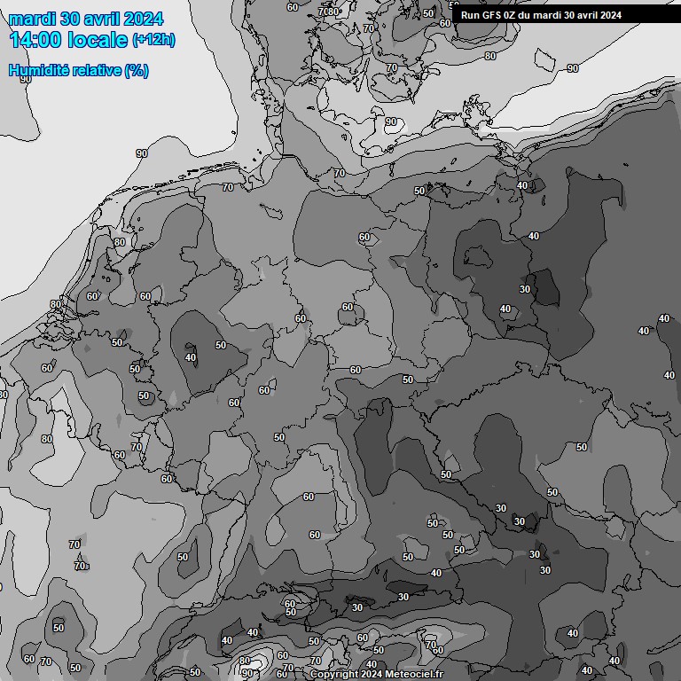 Modele GFS - Carte prvisions 