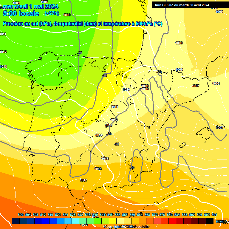 Modele GFS - Carte prvisions 