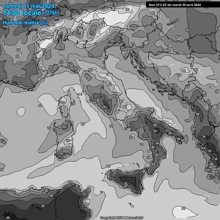 Modele GFS - Carte prvisions 