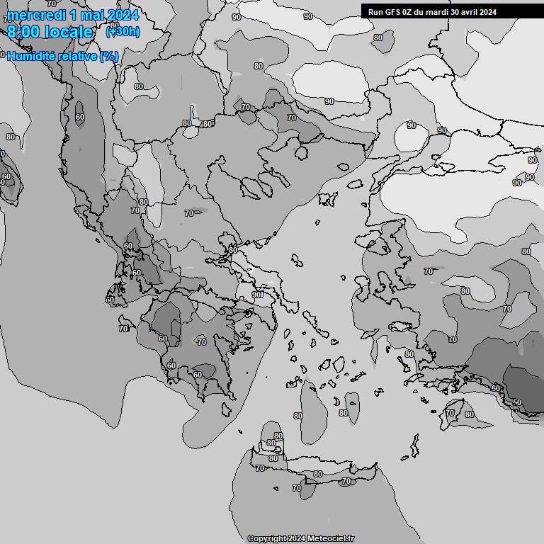 Modele GFS - Carte prvisions 