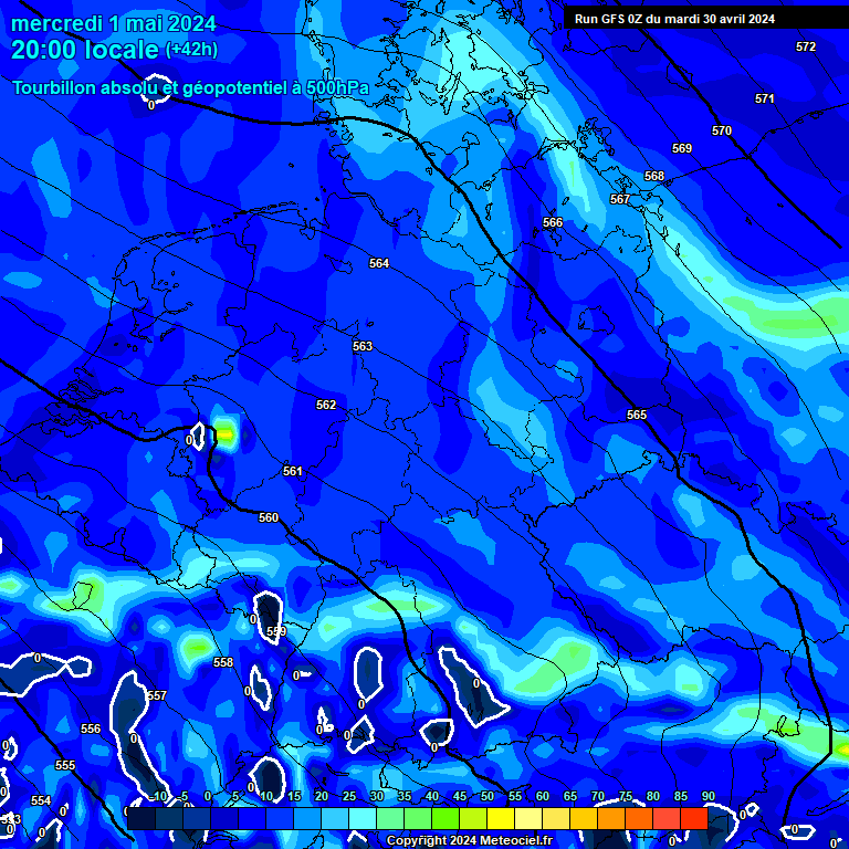 Modele GFS - Carte prvisions 