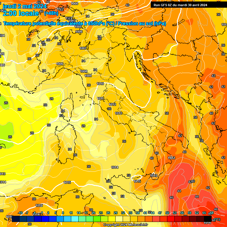 Modele GFS - Carte prvisions 