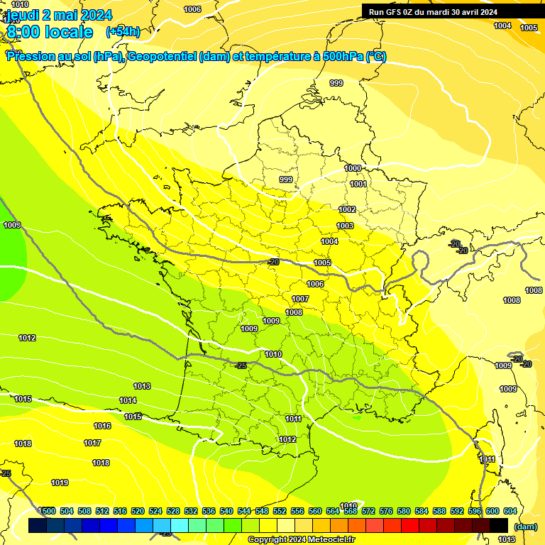 Modele GFS - Carte prvisions 