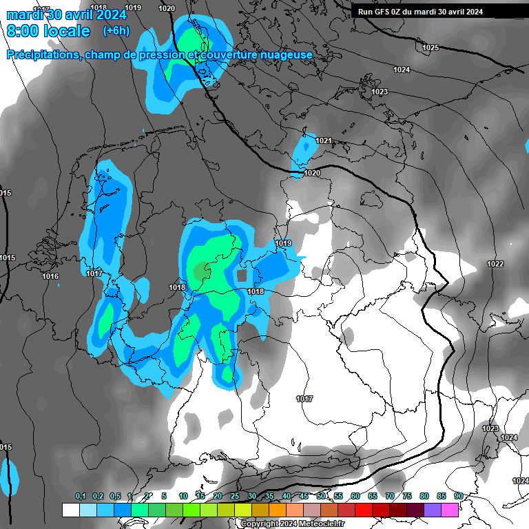 Modele GFS - Carte prvisions 