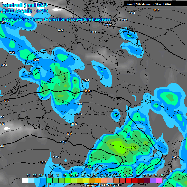 Modele GFS - Carte prvisions 