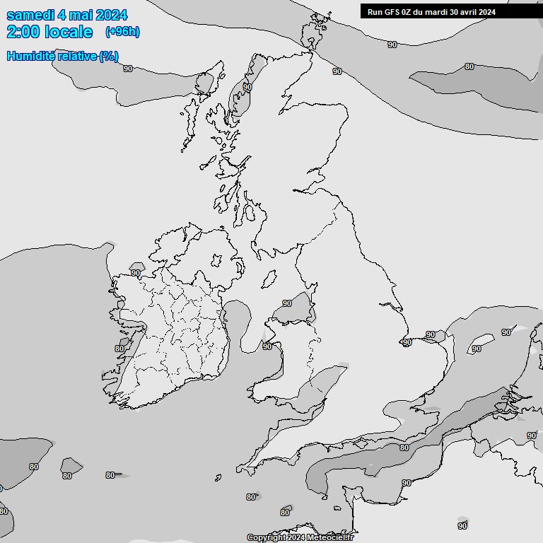 Modele GFS - Carte prvisions 